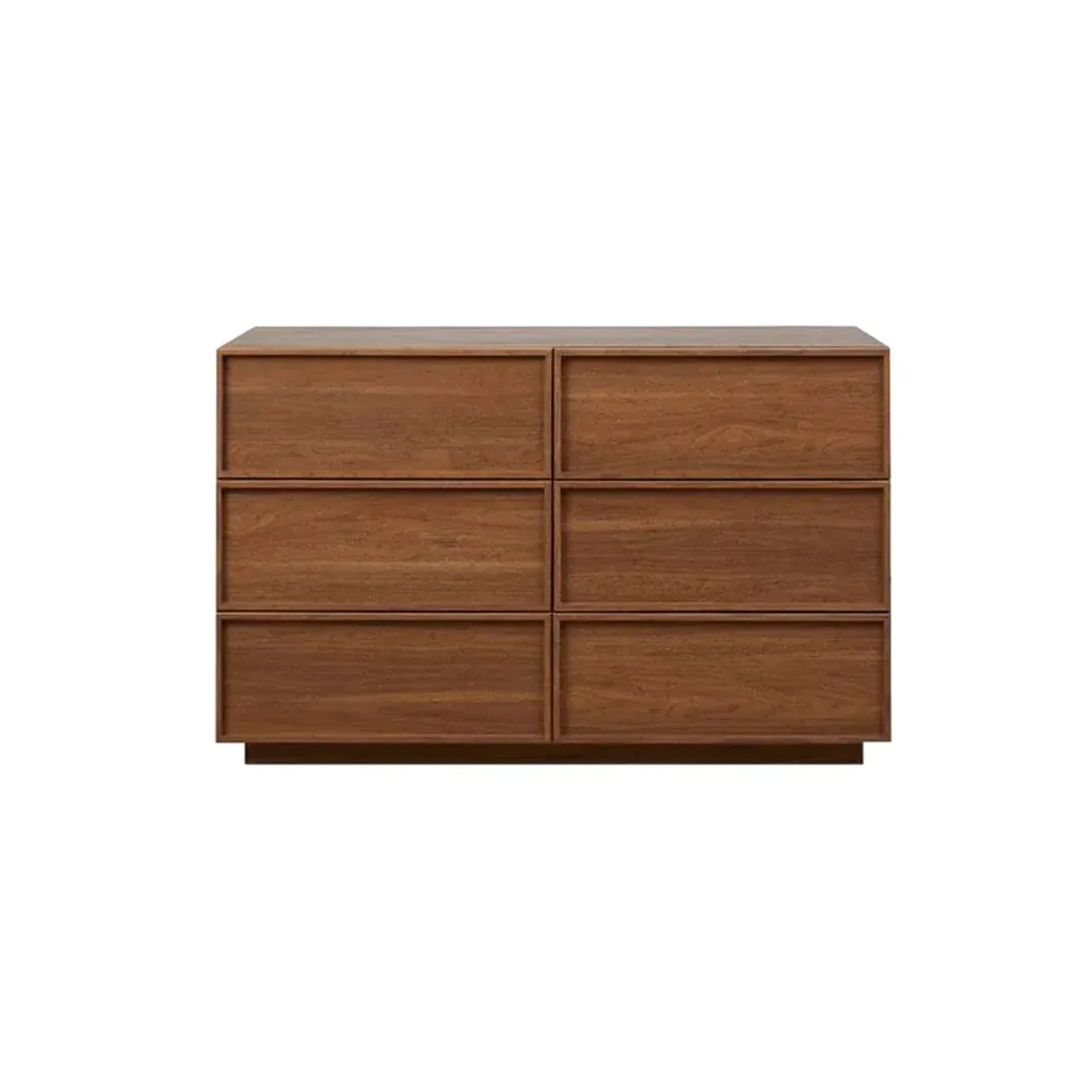 Oslo Minimalist Walnut Wood Dresser - Chest of drawers front design white background