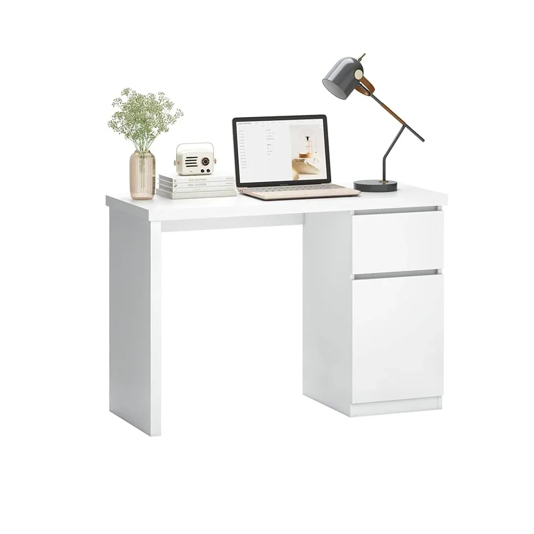 Functional Study Table with Drawers - Study Table white color front