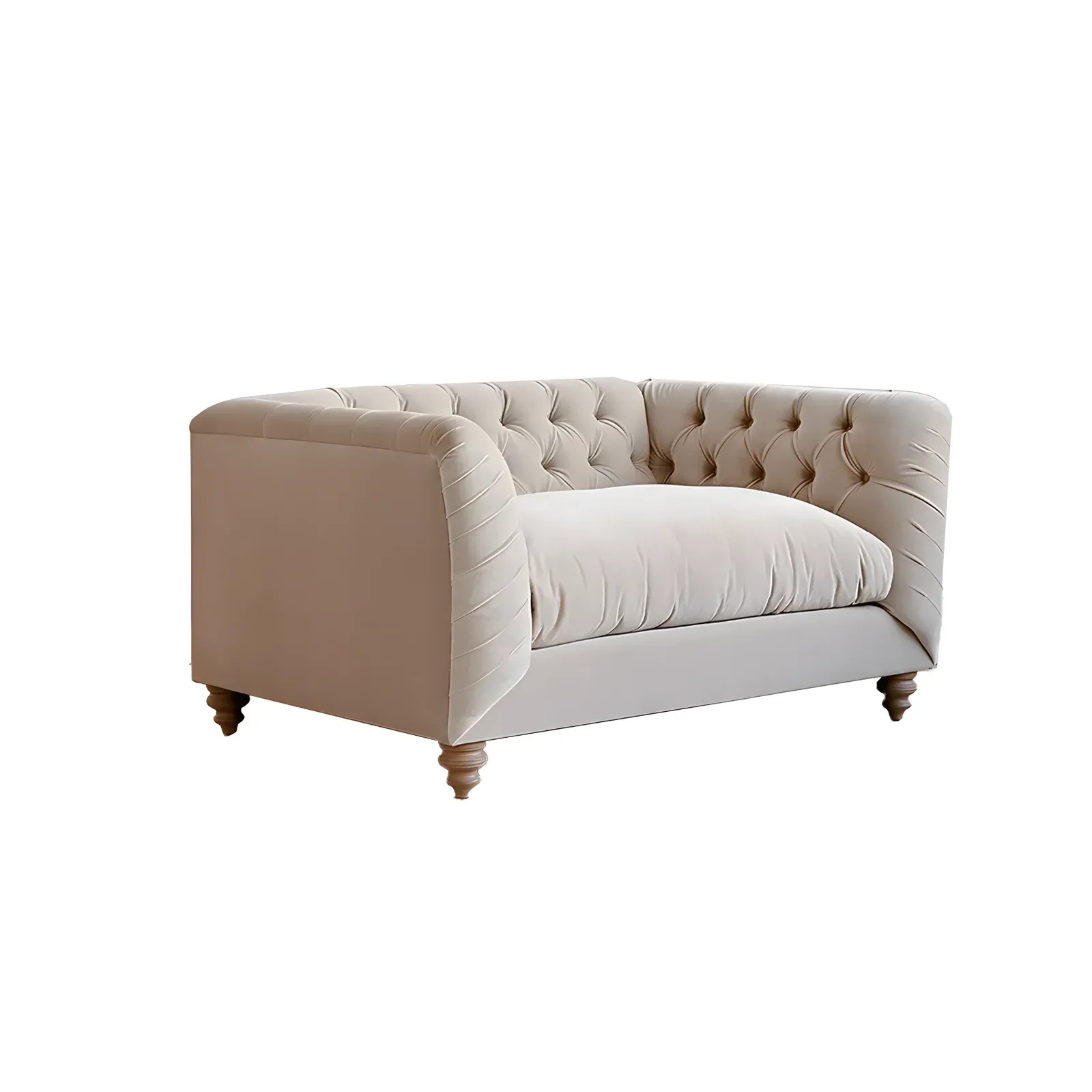 Hugo loveseat-Plush Velvet Tufted Loveseat - Love seat 1 side view