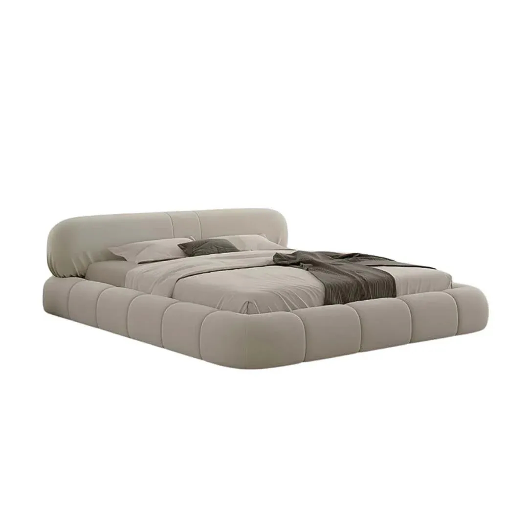 Aura Low-Profile Upholstered – Beds white background side view