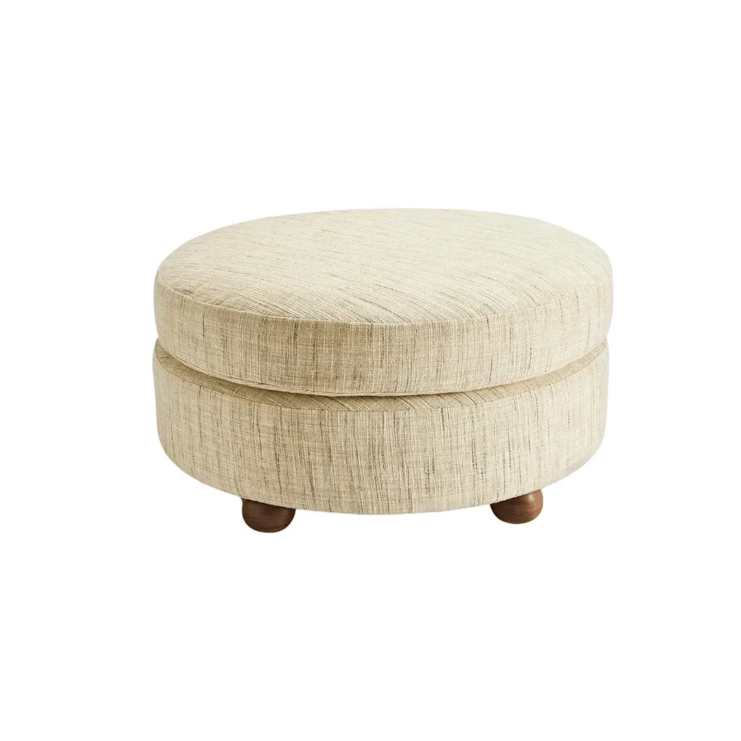 Sculpted Modern Round Ottoman - Ottoman front view