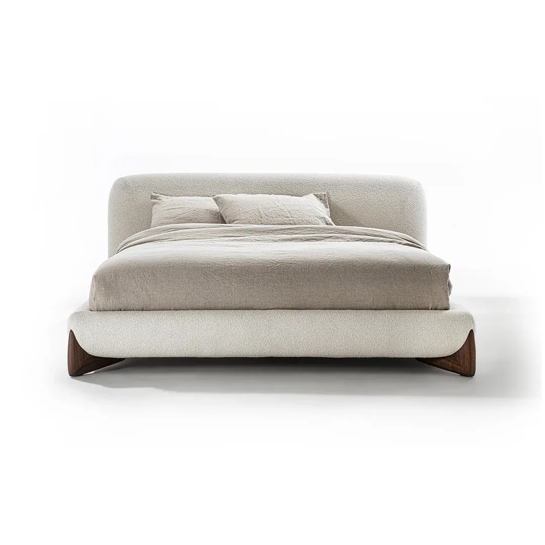 Modern Low-Rise Upholstered Bed - beds front bed design view