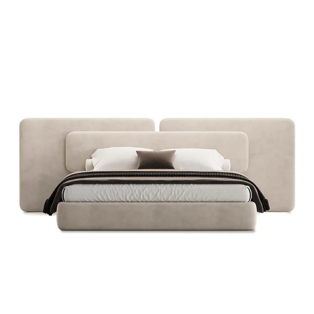 Serene Duo Upholstered Bed – Double Headboard – Beds bed front