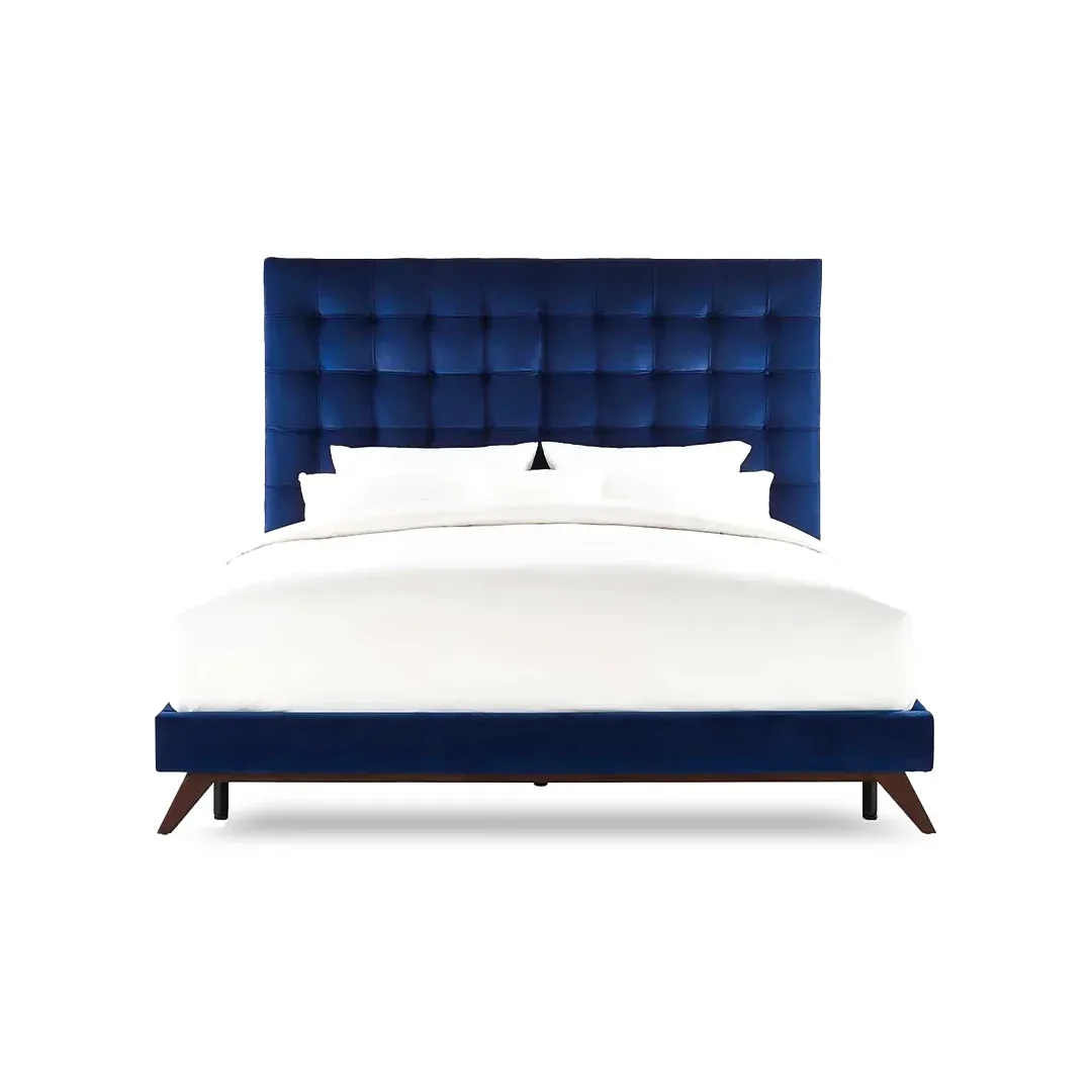 Velvet Haven High Tufted Bed - beds front main view