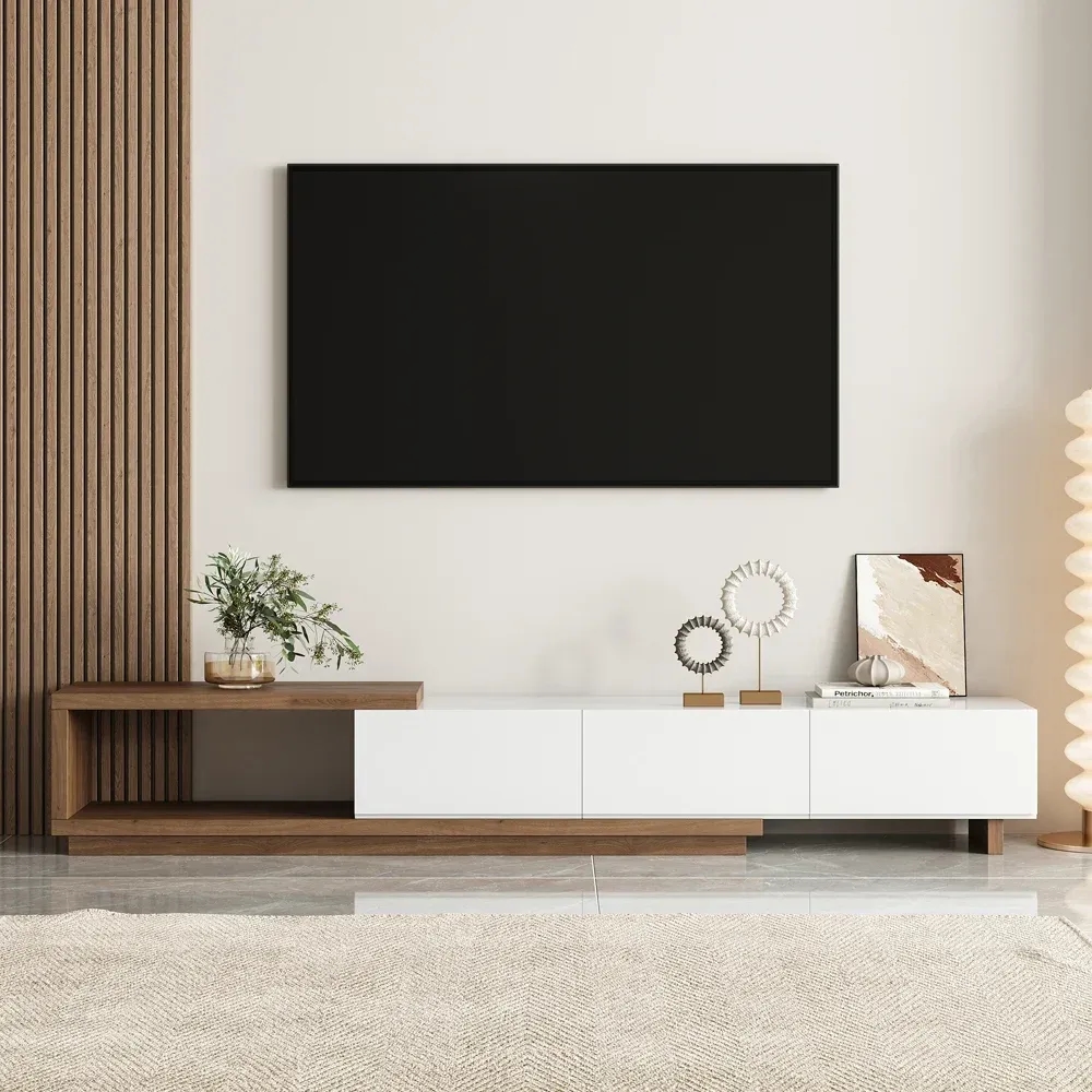 Two-Tone TV Stand and Wall Panel furniture design in the tv unit collection
