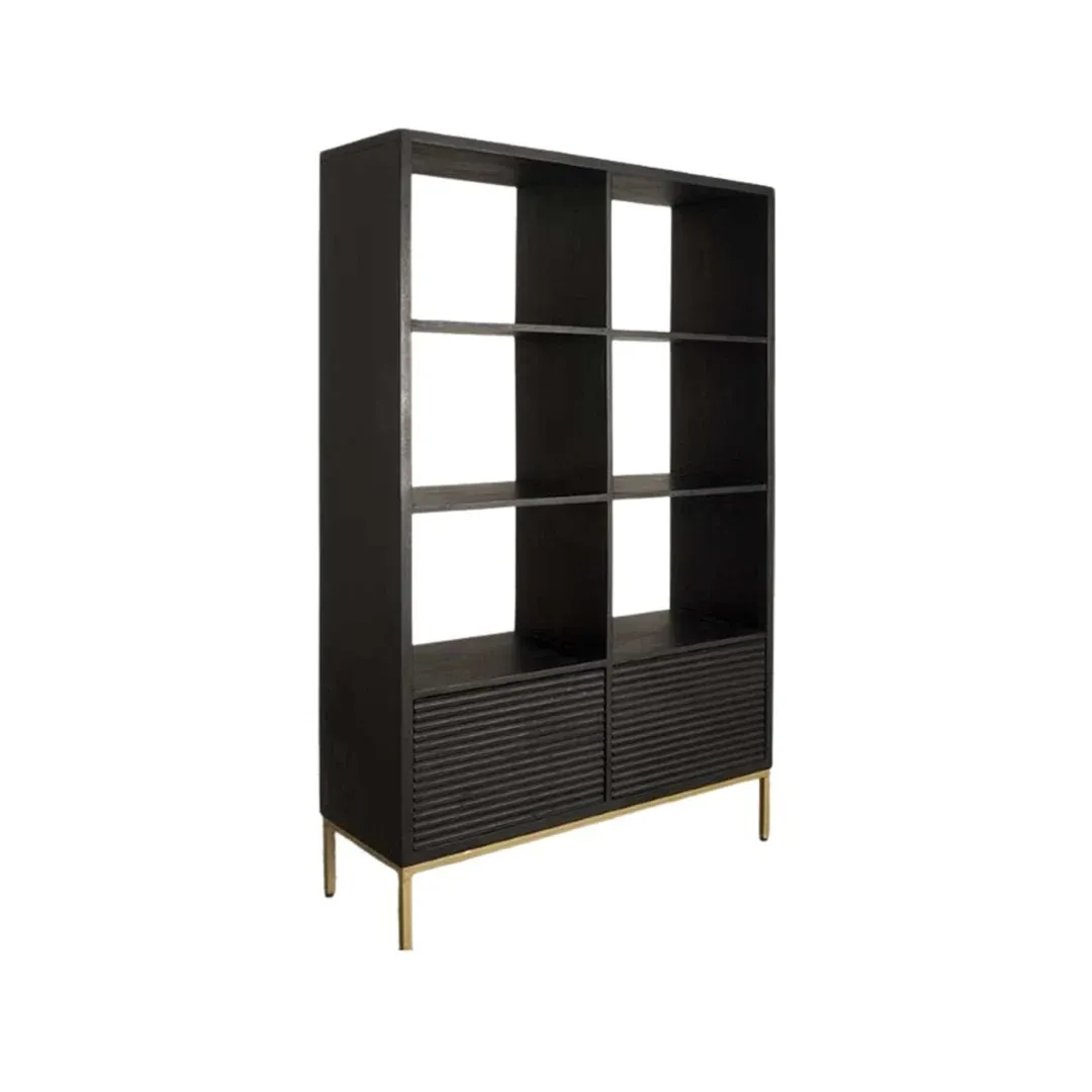 Contemporary Open Shelf Bookcase side view 2