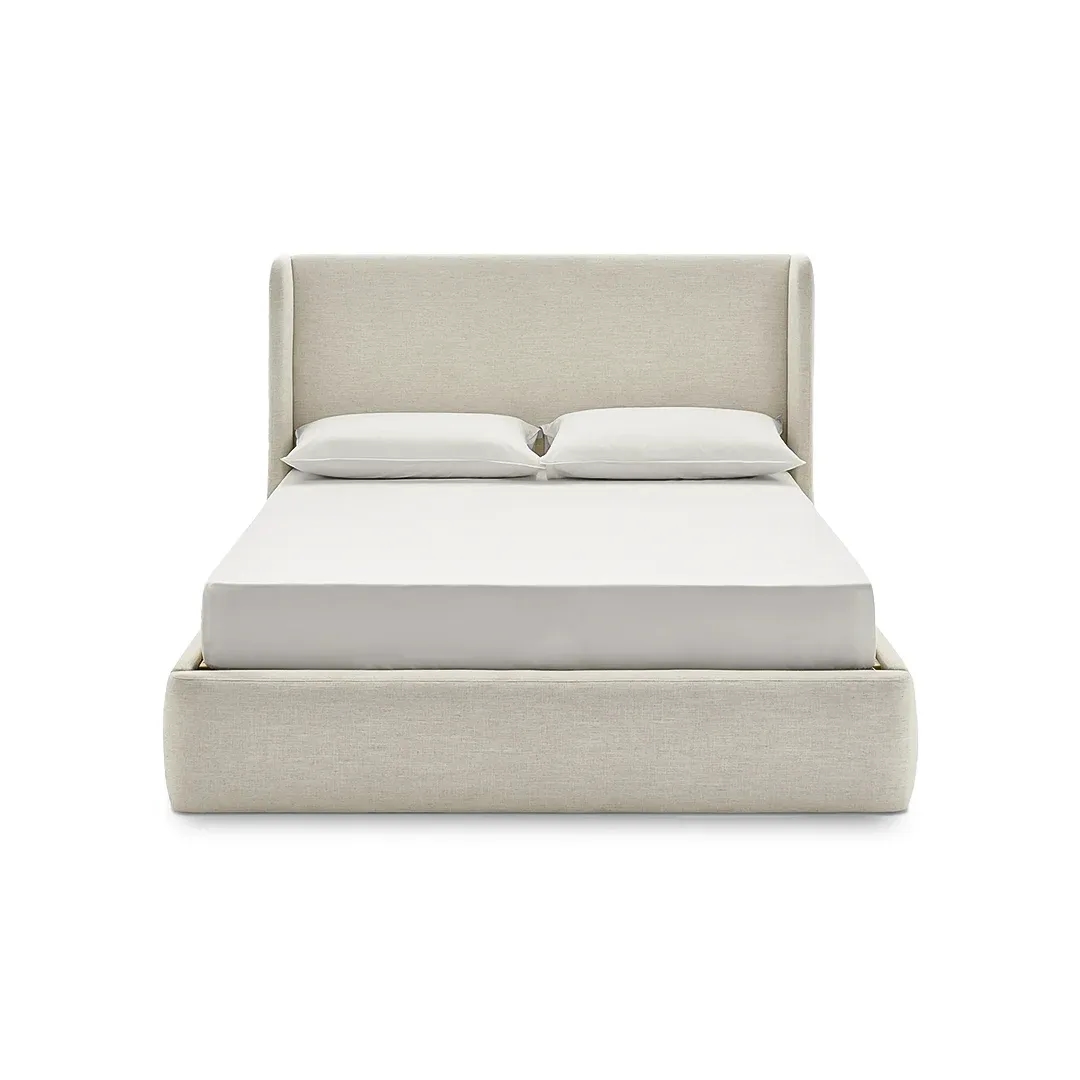 Luxury Upholstered Wing bed - beds front main view