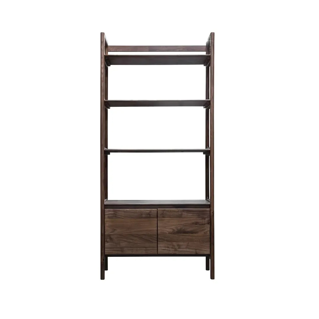 Display Shelf with Cabinet – Modern Tall Storage Bookcase Front view 2
