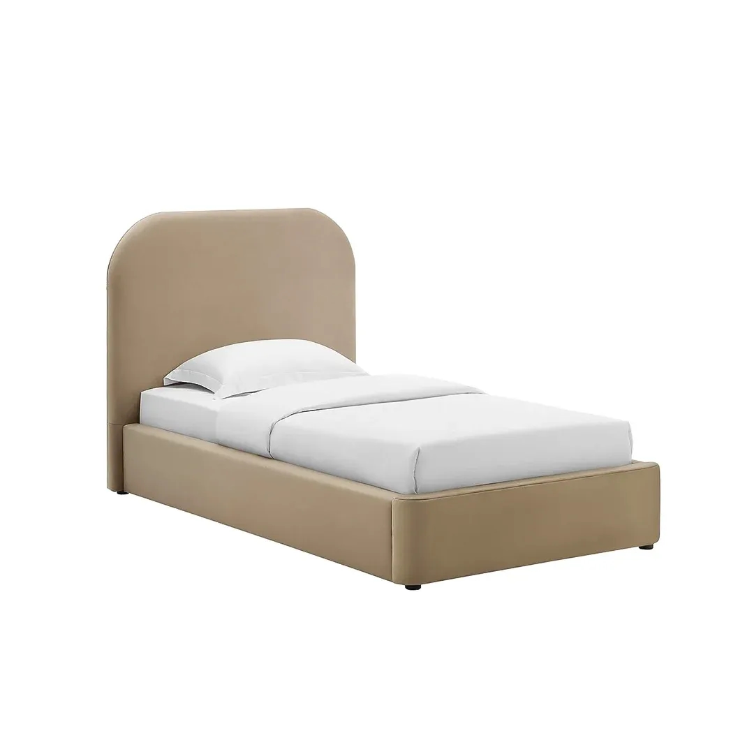 Keynote Minimalist Single Bed - Single bed front and side view