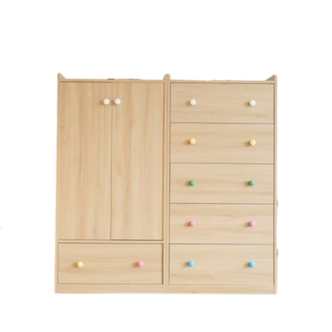 Scandi Kids Wardrobe and Dresser Set kids drawers white background