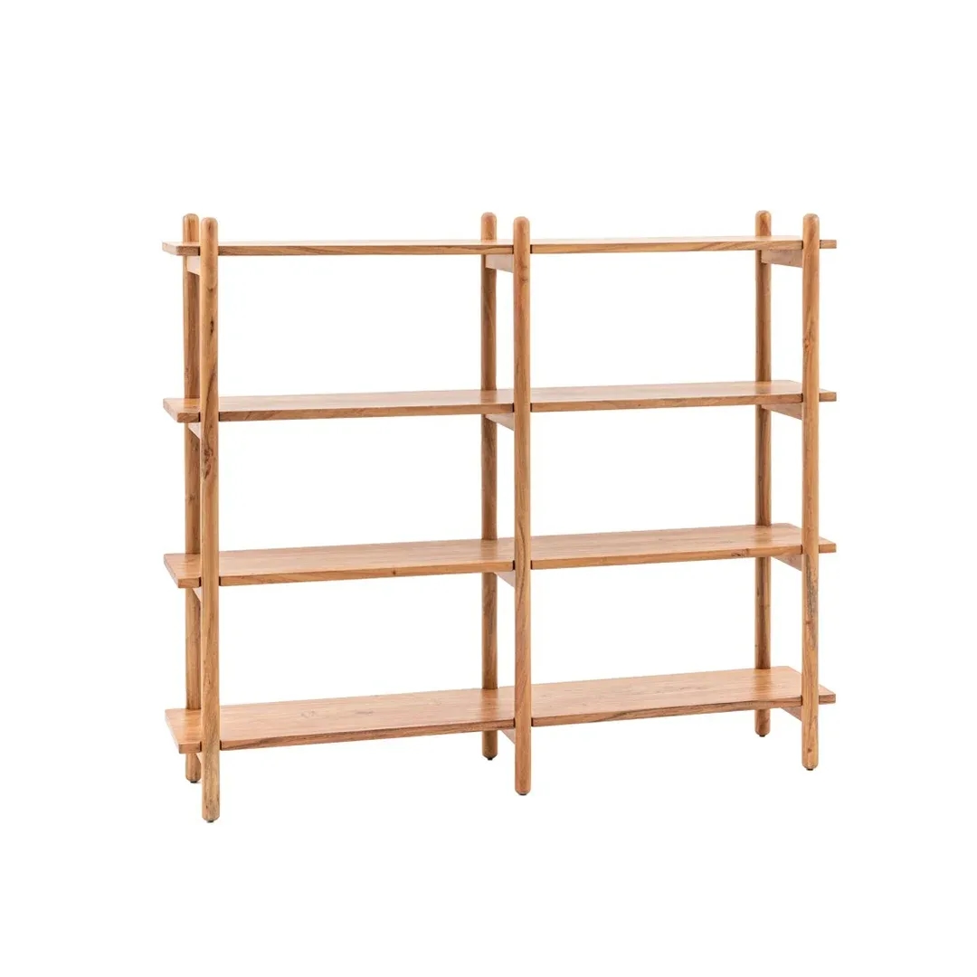 Open Shelf Unit – 4-Tier Display Bookcase - Book Shelf 1 side view