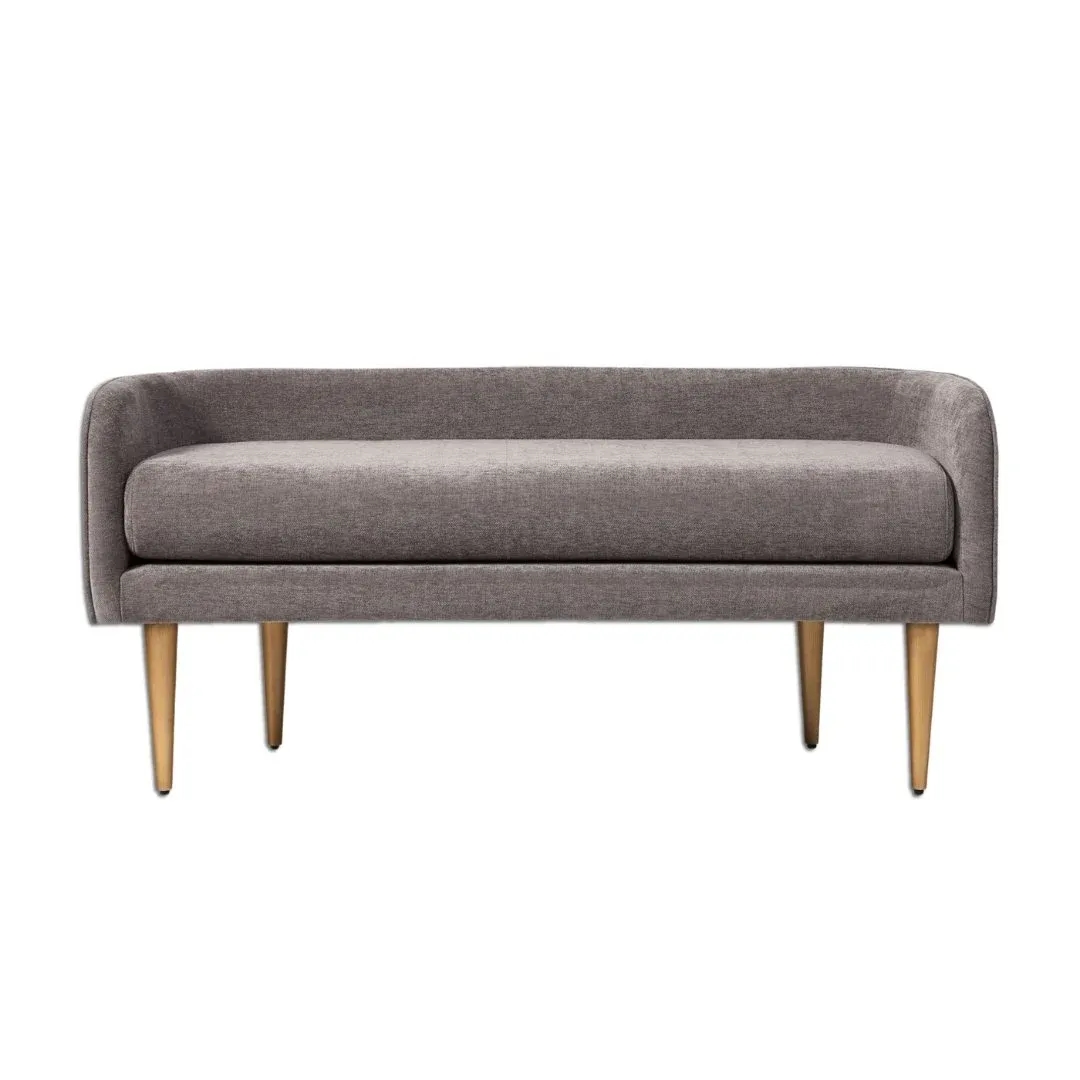 Celiene Luxury Bench with Backrest- ottoman bench front 1