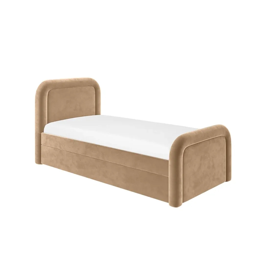 Luxury Upholstered Single Bed - Single bed side view