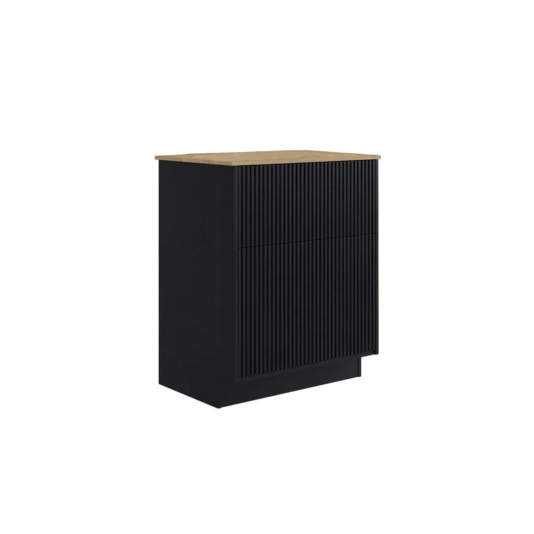 Modern Freestanding Bathroom Vanity – Vertical Fluted Design- bathroom furniture side view
