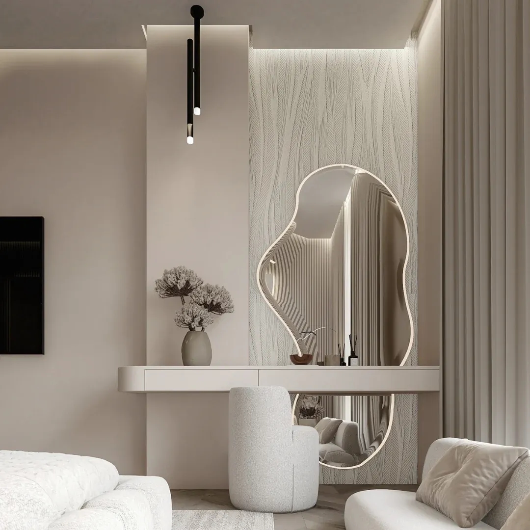 Customize Wall mounted vanity with stool room dressing