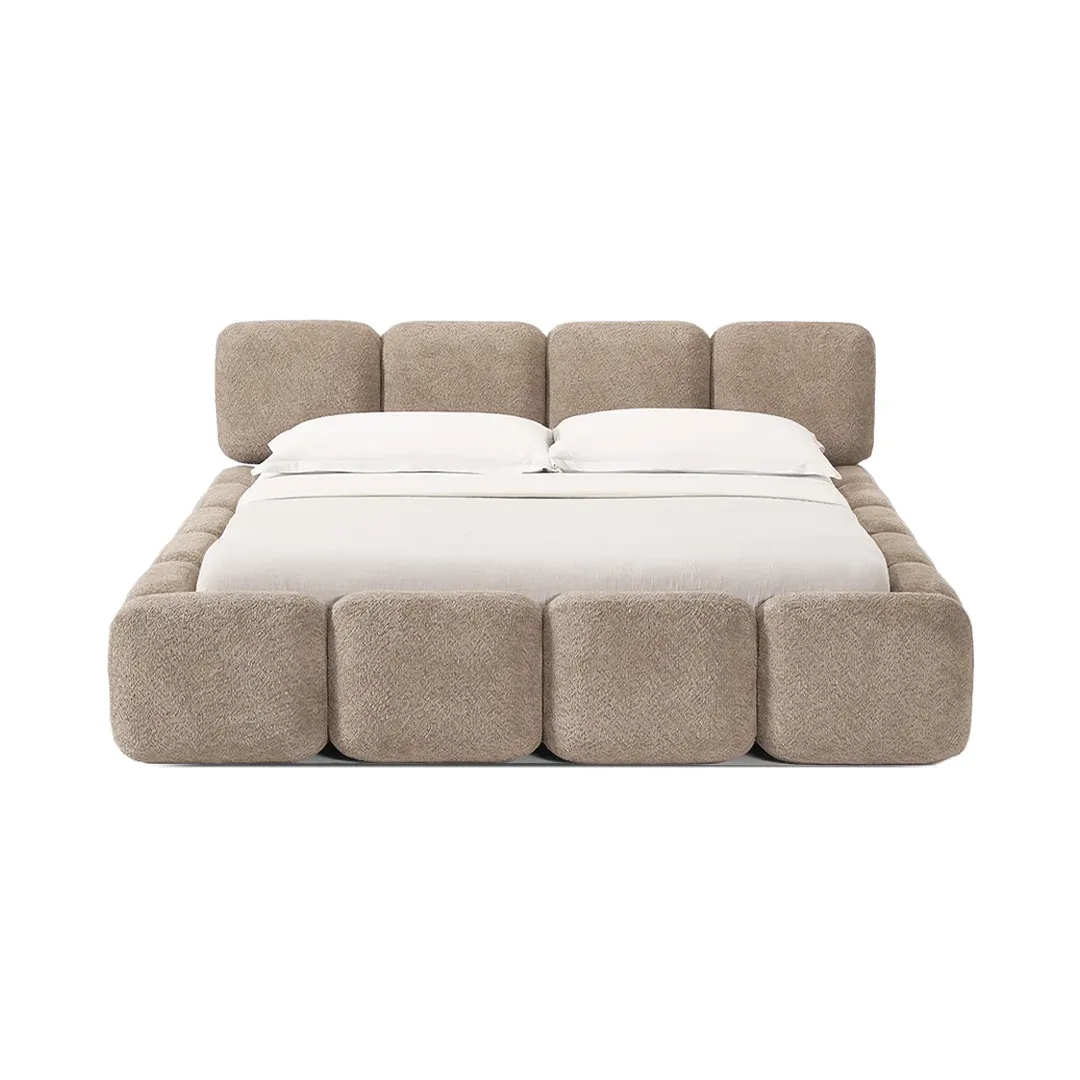 Upholstered Cube Designer Bed - beds front design main