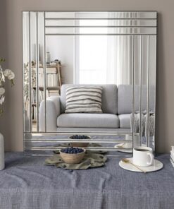 Art Deco Venetian Wall Mirror | Beveled Glass & Geometric Panels | Large Statement | UAE