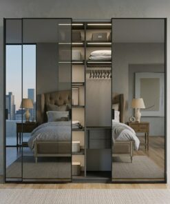 Custom Sliding Door Wardrobe with Mirror | Made to Measure | UAE