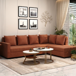 Large 6-Seater L-Shaped Sectional Sofa | Extended Chaise | Custom Fabric & Size