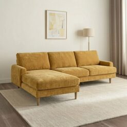 Modern L-Shaped Sectional Sofa with Chaise | Custom Fabric & Size | UAE