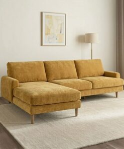 Modern L-Shaped Sectional Sofa with Chaise | Custom Fabric & Size | UAE