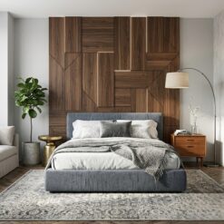 Modern Upholstered Platform Bed | Padded Headboard | King/Queen/Single | UAE