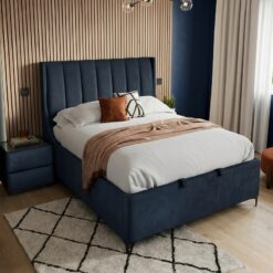Rupert Velvet-Finish Ottoman Bed | Luxury Storage Bed with Deep Button Tufting | King/Queen