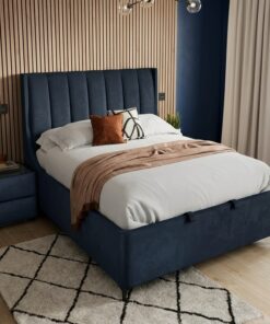 Rupert Velvet-Finish Ottoman Bed | Luxury Storage Bed with Deep Button Tufting | King/Queen
