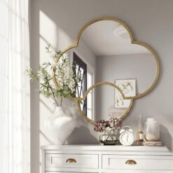 Decorative Quatrefoil Wall Mirror | Antique Gold Frame | Statement Accent | UAE