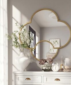 Decorative Quatrefoil Wall Mirror | Antique Gold Frame | Statement Accent | UAE